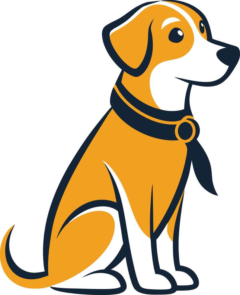 A dog with a collar and tie sitting down vector