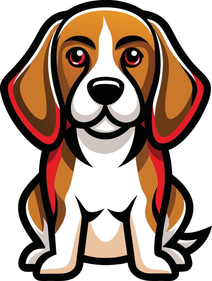 A cartoon dog with red eyes and a white collar vector