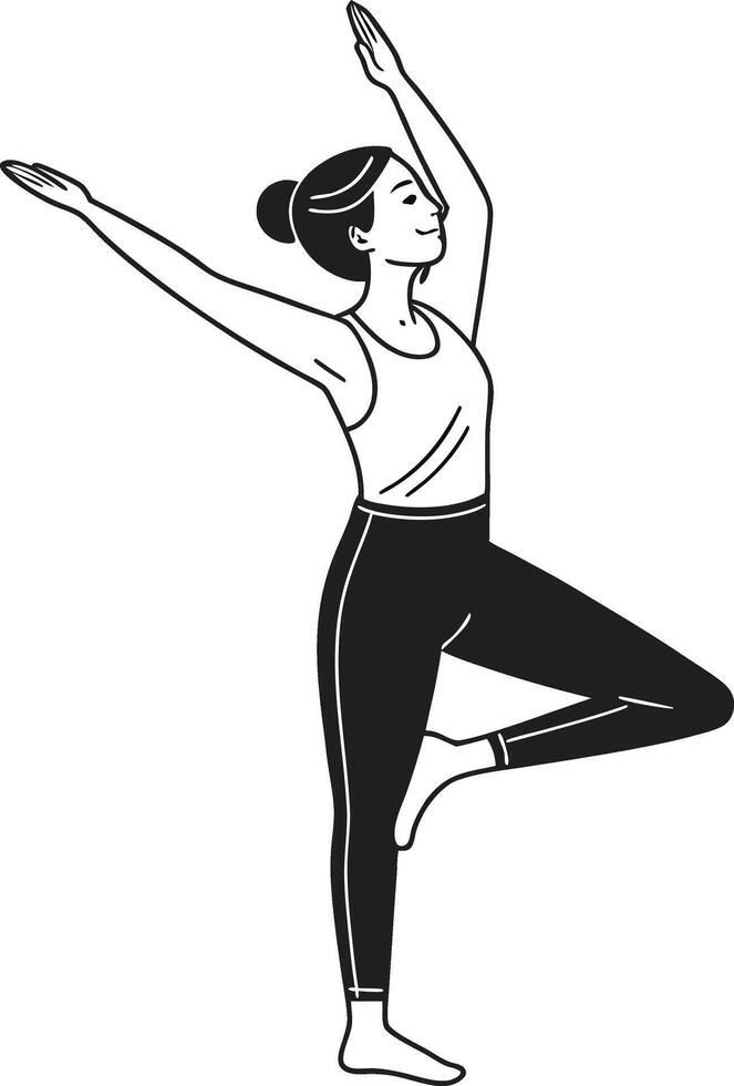 A woman is doing yoga in a pose vector