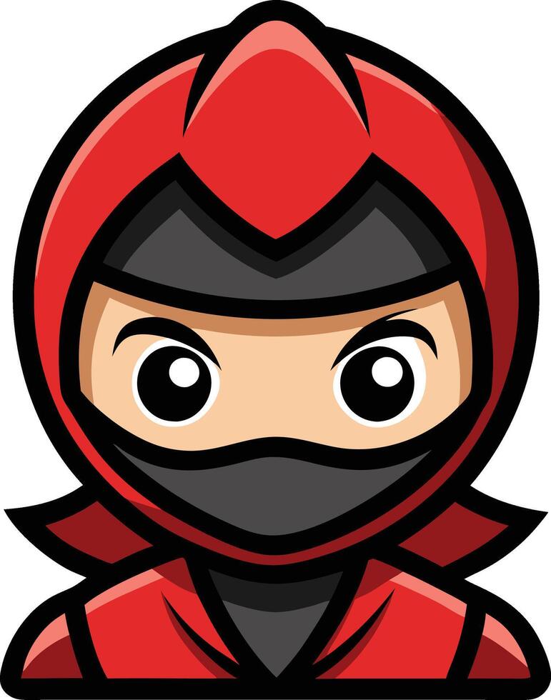 A cartoon ninja with a red hoodie vector
