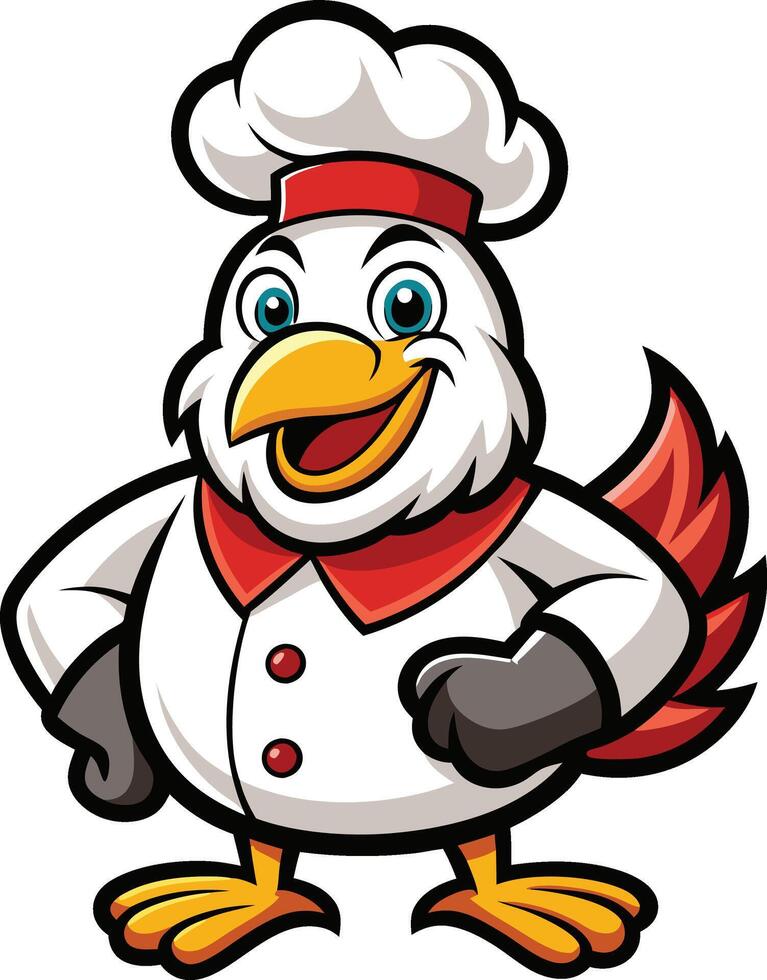 Cartoon chef chicken vector