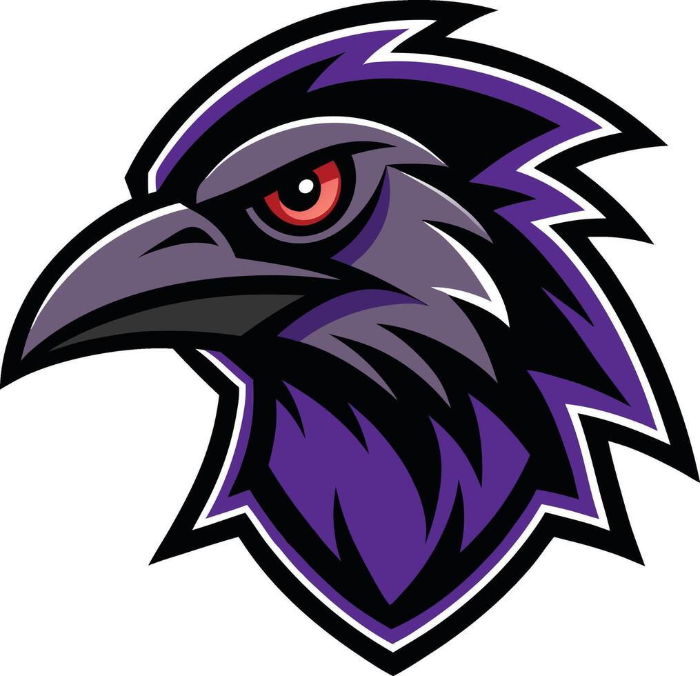 The raven head logo for a college team vector