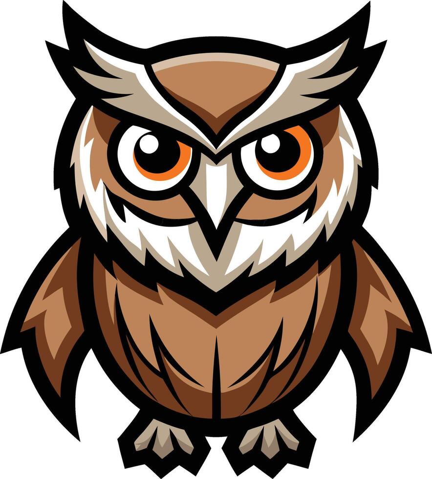 An owl with big eyes and a big nose vector