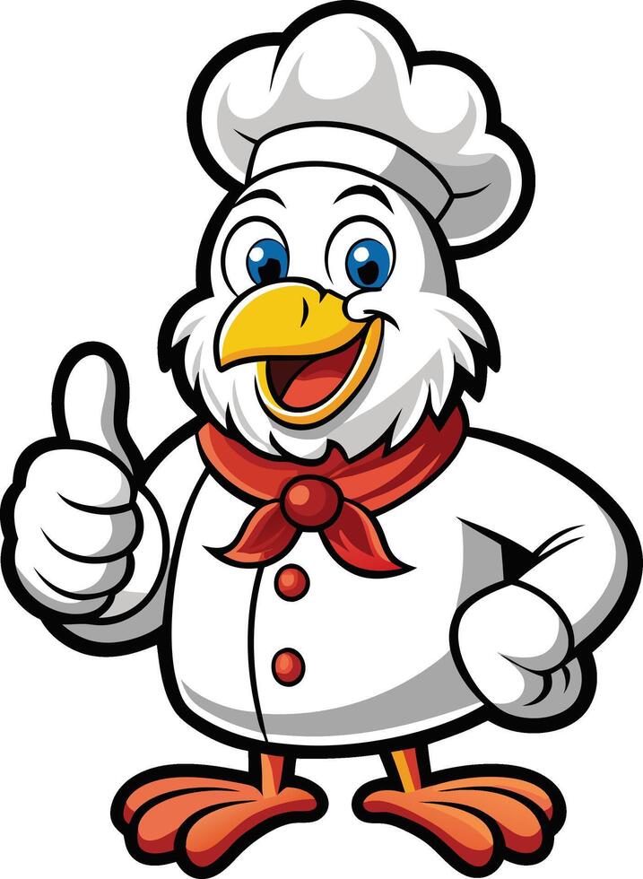 Cartoon chef bird vector