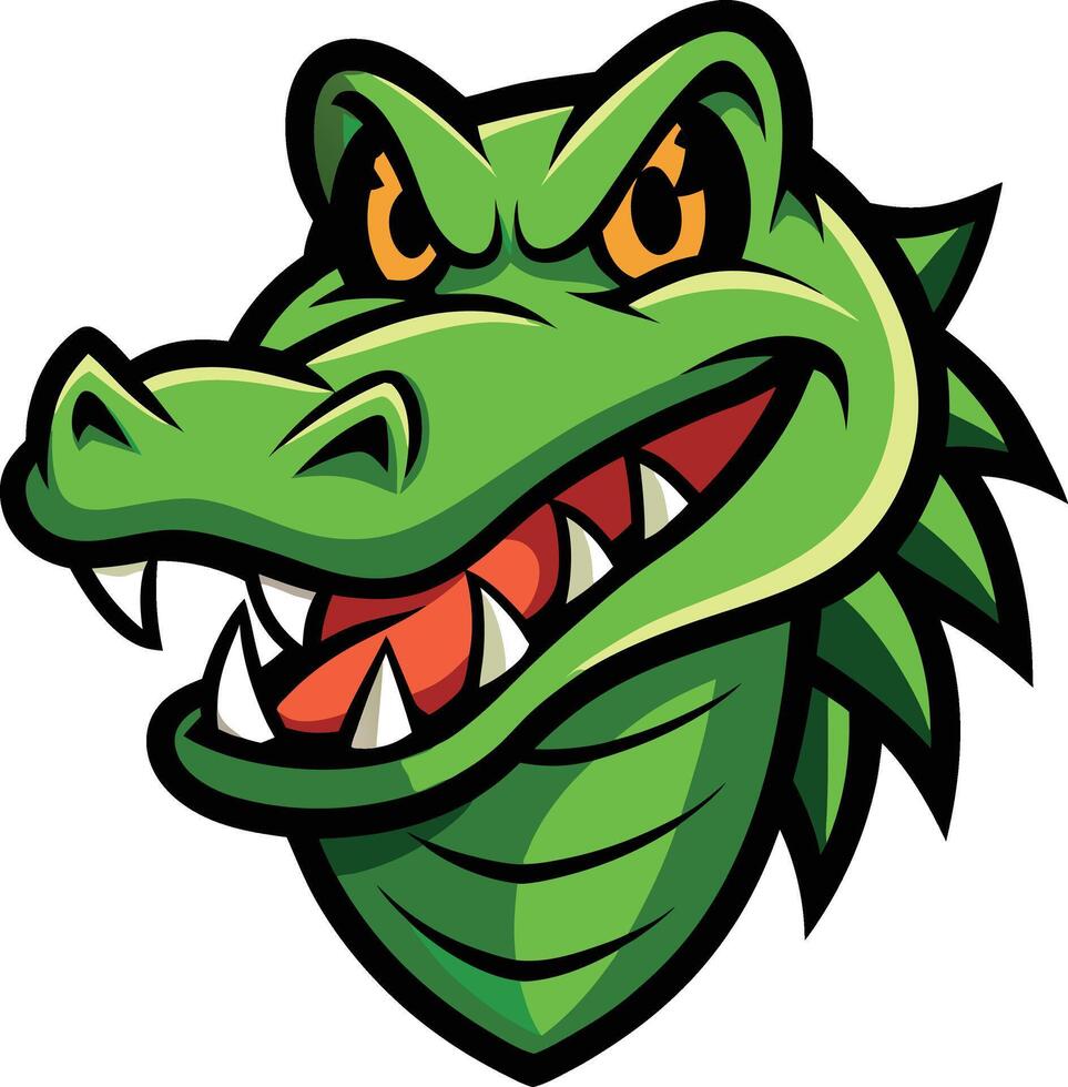 A cartoon alligator head with a big mouth vector