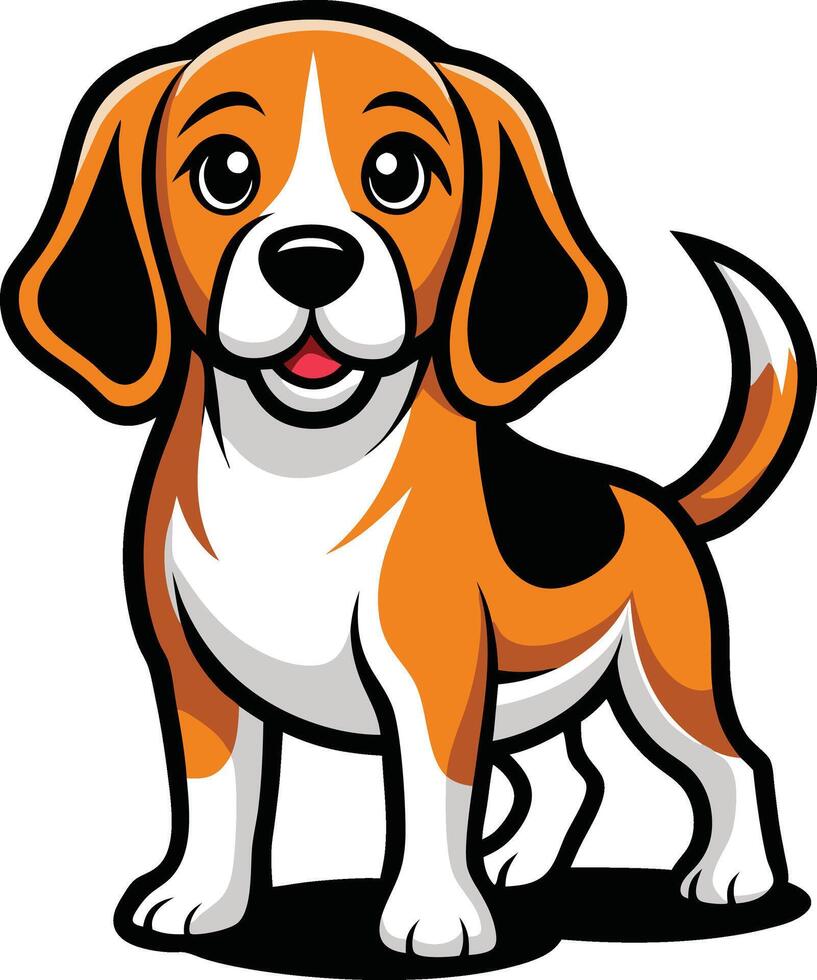 A cartoon dog with a big smile vector