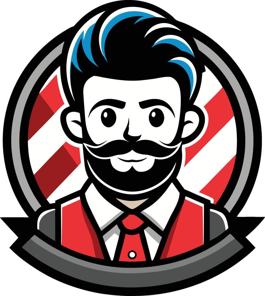 A barber with a mustache and beard vector
