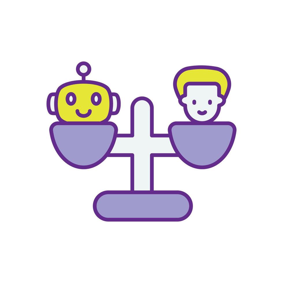 Conceptual design focusing on fairness in AI, promoting equality, ethics, and diversity in artificial intelligence systems. vector