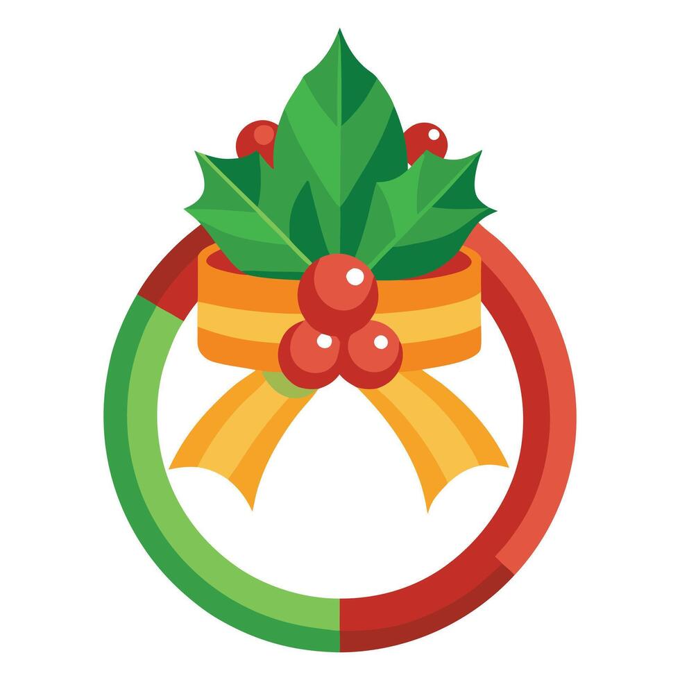 Black Silhouette of Christmas Napkin Ring on White Festive Art vector