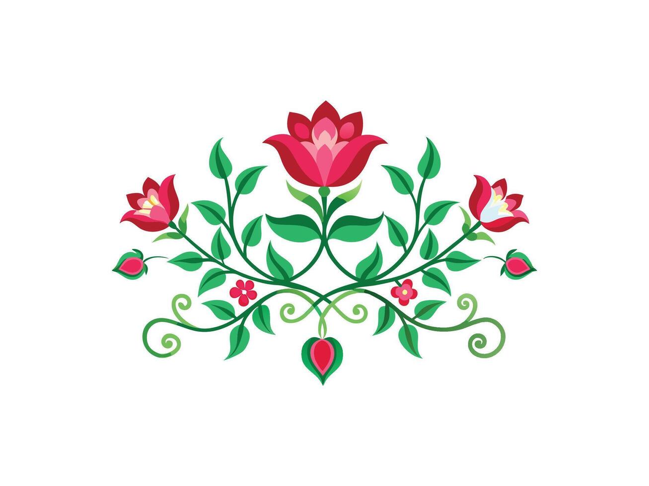 Floral Border Design Symmetrical Vine Pattern vector