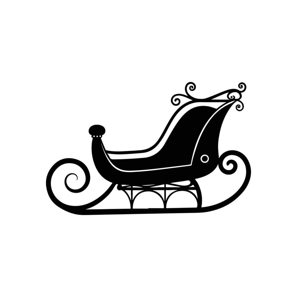 Classic Sleigh with Curved Rails and Detailed Seat Artwork vector