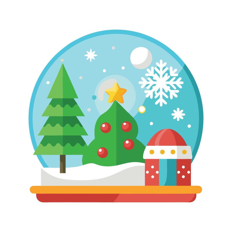 Artificial Snow and Frosted Decor Black Silhouette on White Background vector