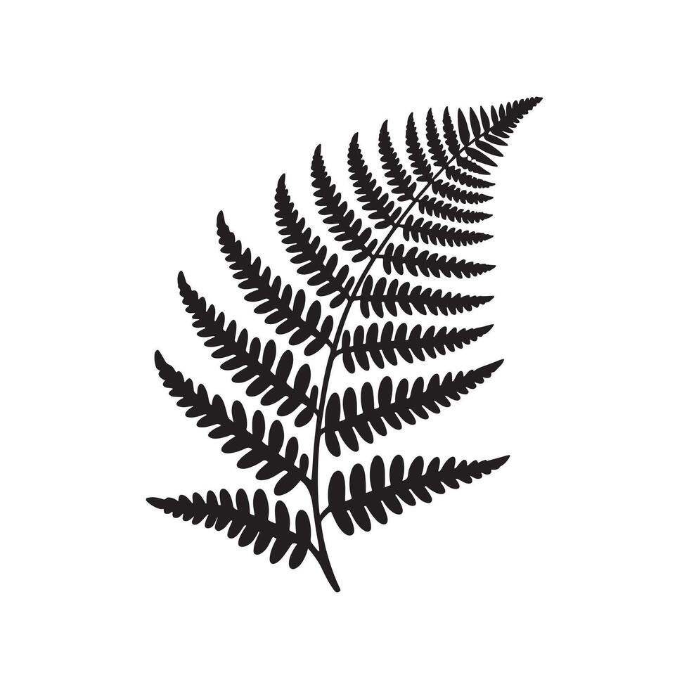 Minimalist Design of Fern Silhouette on White Background vector