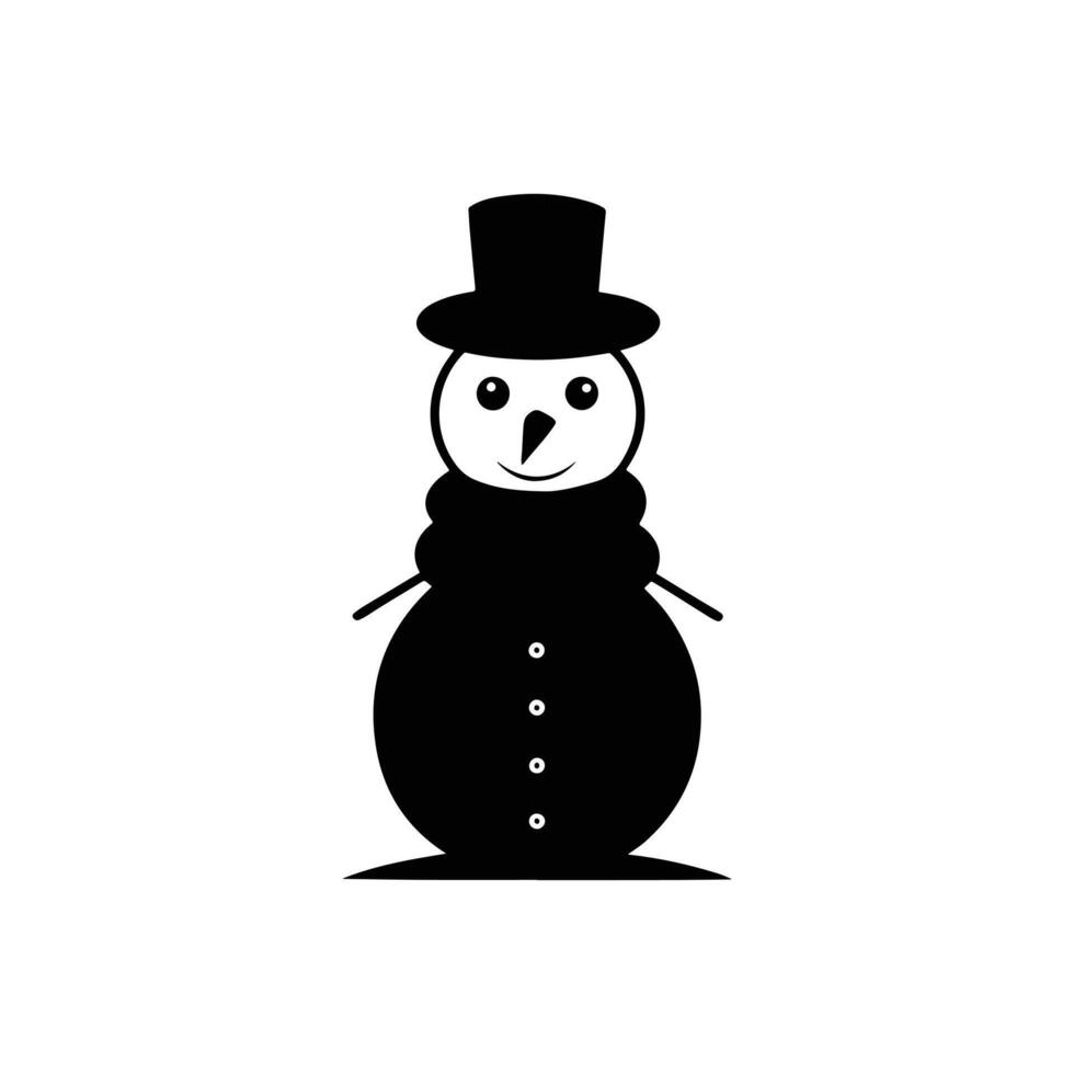 Tall Snowman with Three Layers and a Woolen Scarf vector
