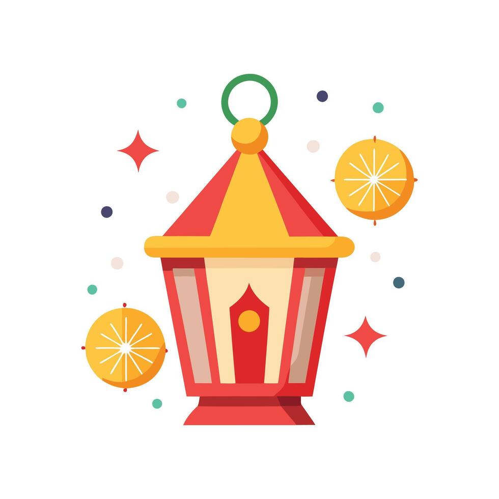 Christmas Lantern Silhouette on White Background Elegant Design vector
