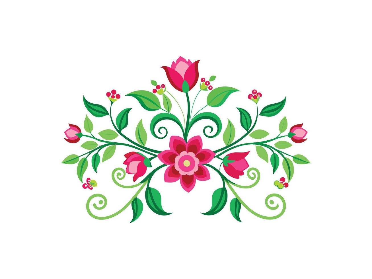 Floral Border Design Symmetrical Vine Pattern vector