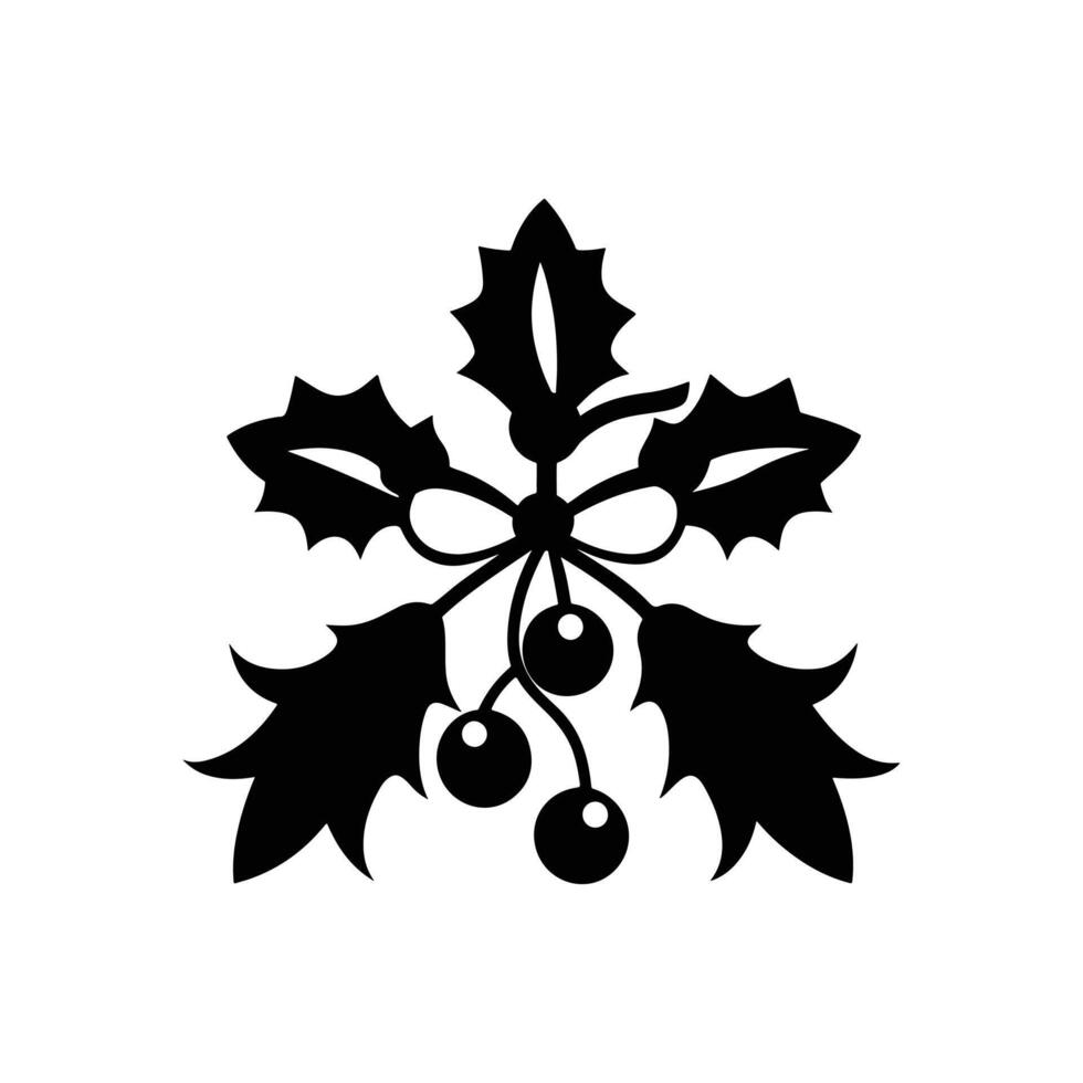 Traditional Mistletoe with Three Clusters of Berries vector
