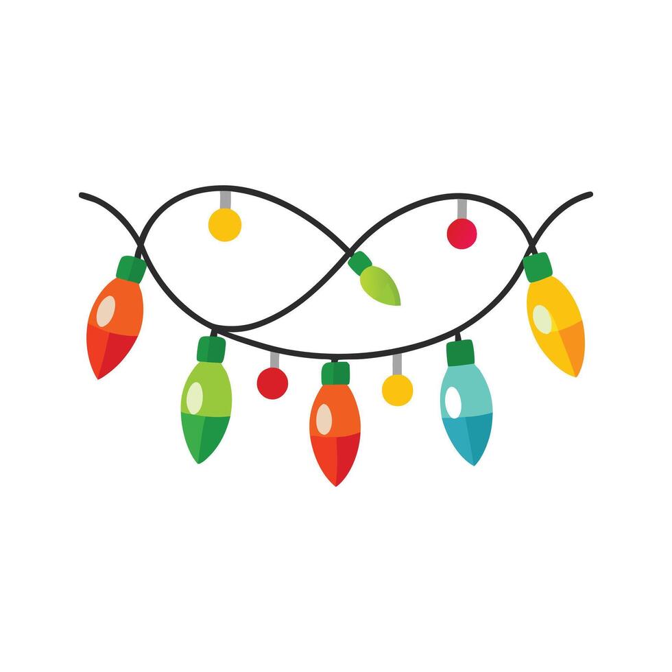 Holiday Light Christmas Silhouette on White Background Minimalist Style vector