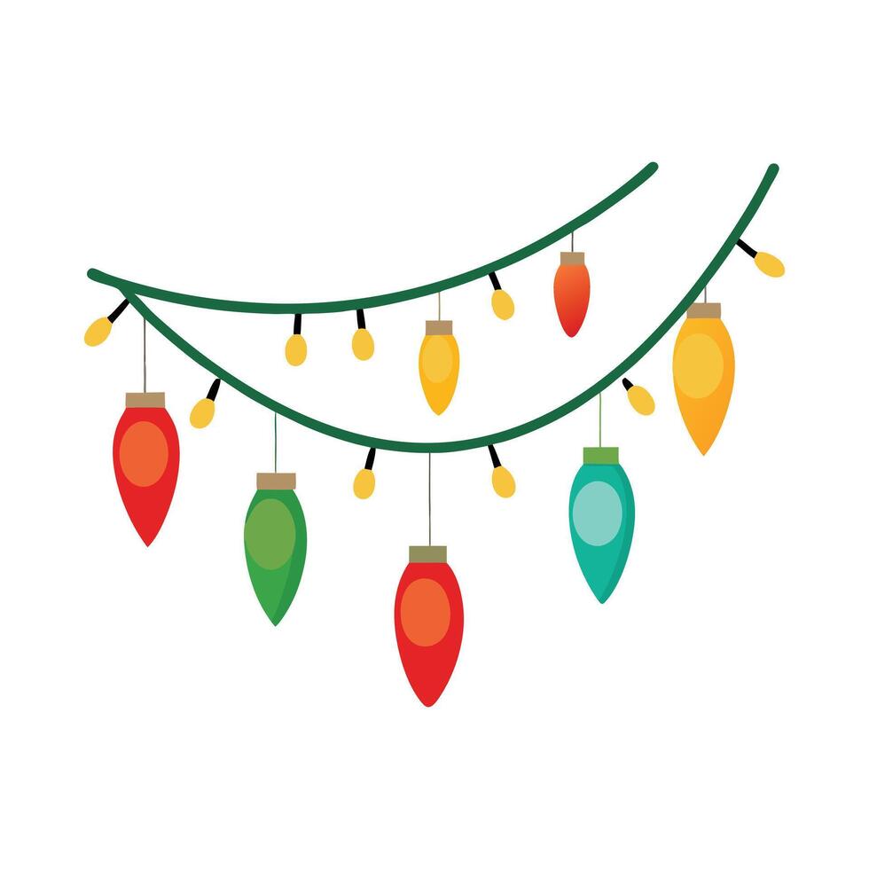 Flat Holiday Light Silhouette Design for Christmas Decoration vector