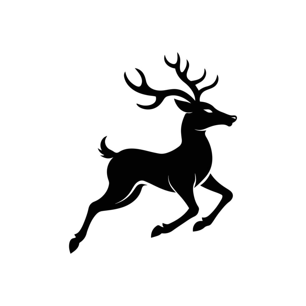 Silhouette of a Reindeer Running at Full Speed Elegant Design vector
