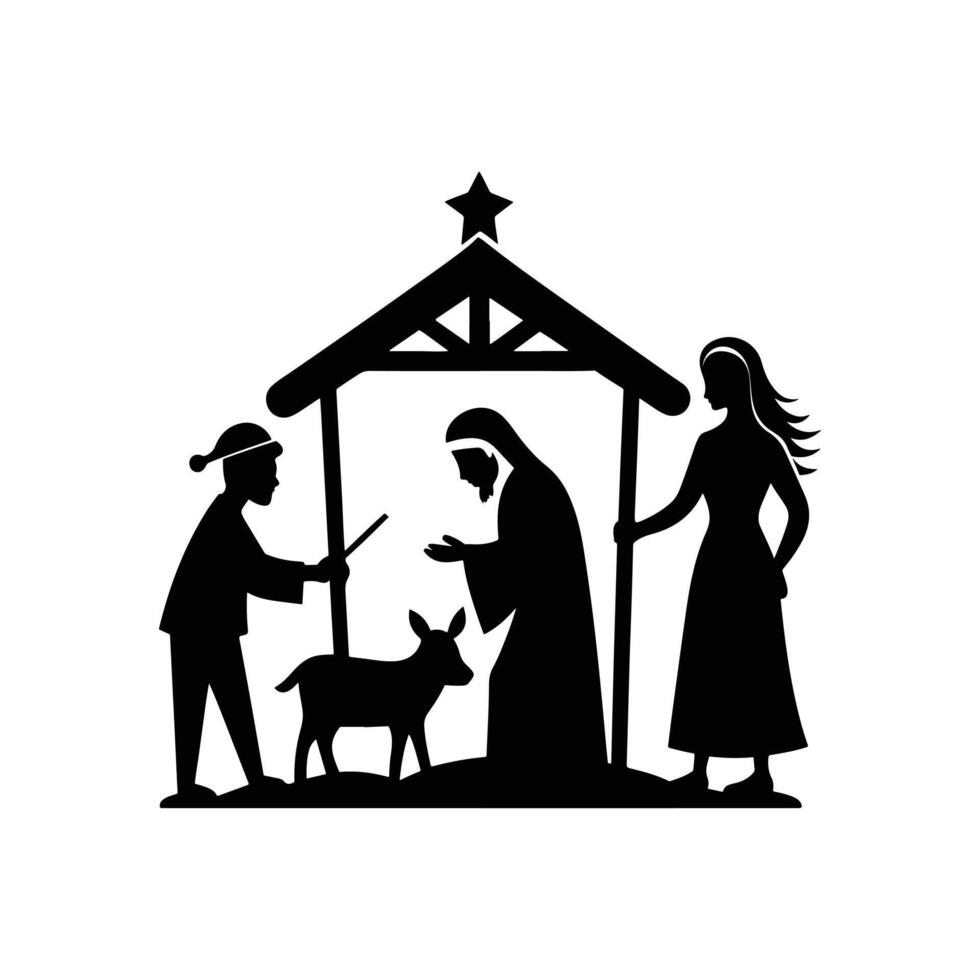 Silhouette of Mary vector
