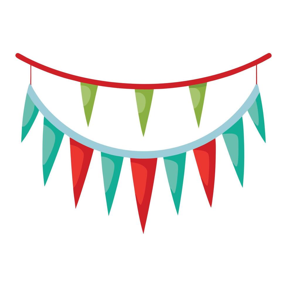 Minimalist Holiday Icicle Garland Christmas Silhouette on White vector