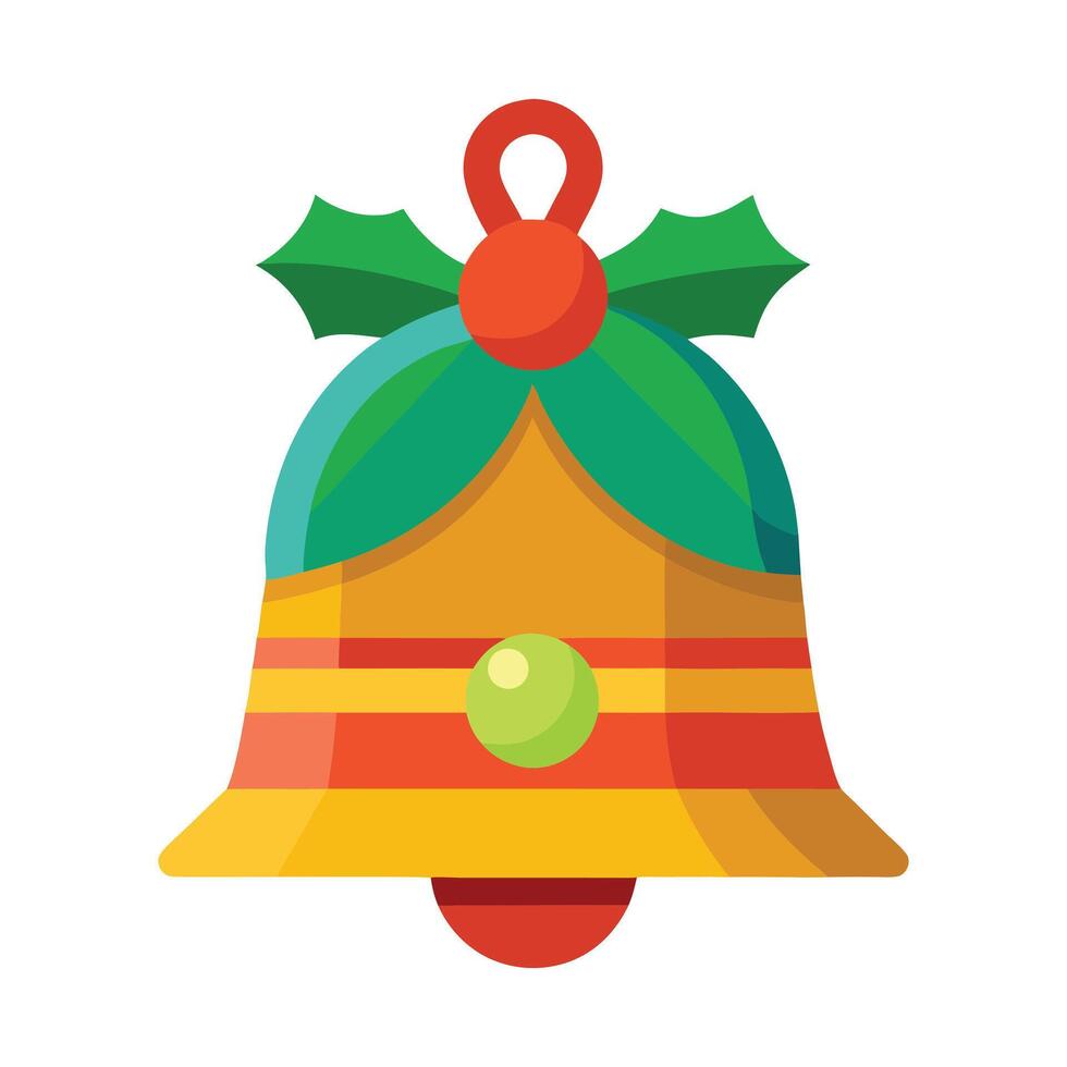 Christmas Bell Black Silhouette on White Background Festive Design vector