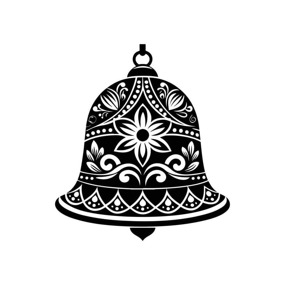 Ornamental Bell with Bold Patterns and Decorative Accents vector