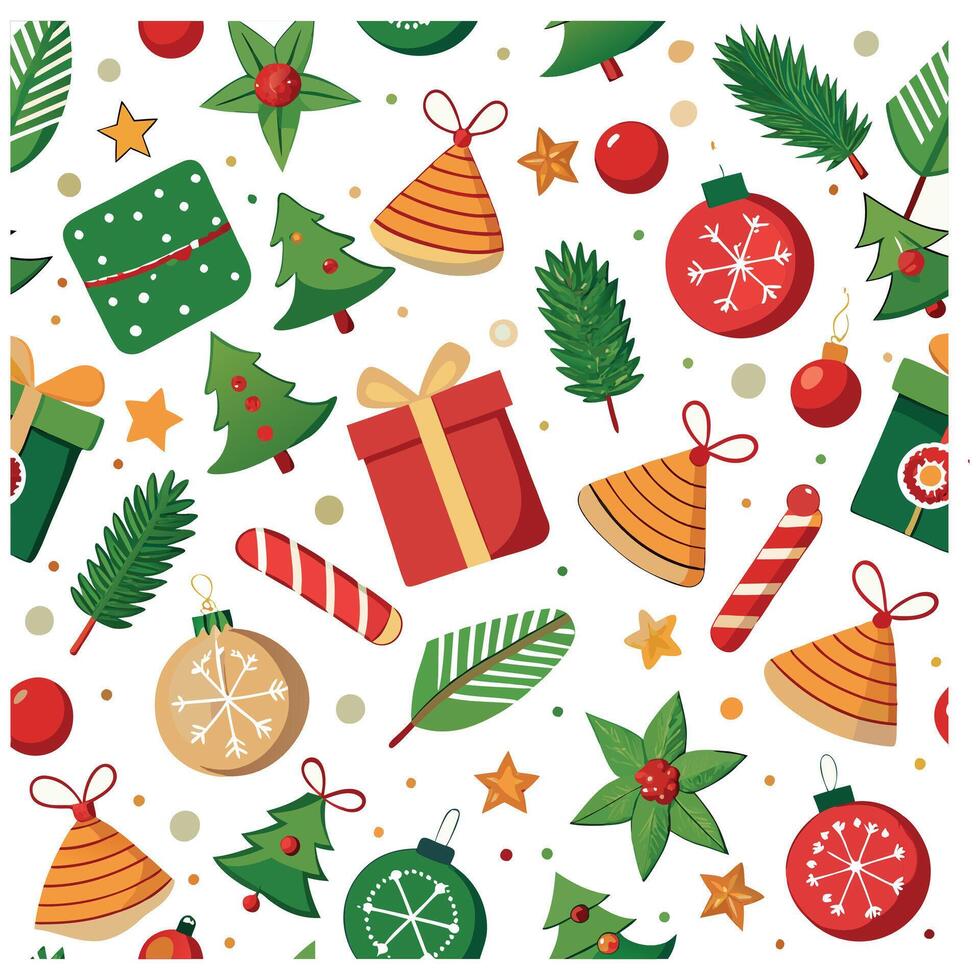 Festive Christmas Patterns Wrapping Paper Design Minimalist Style vector