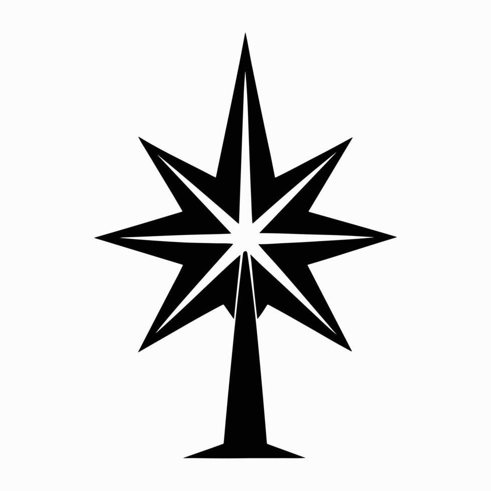 Star Topper Silhouette with Sharp Points vector