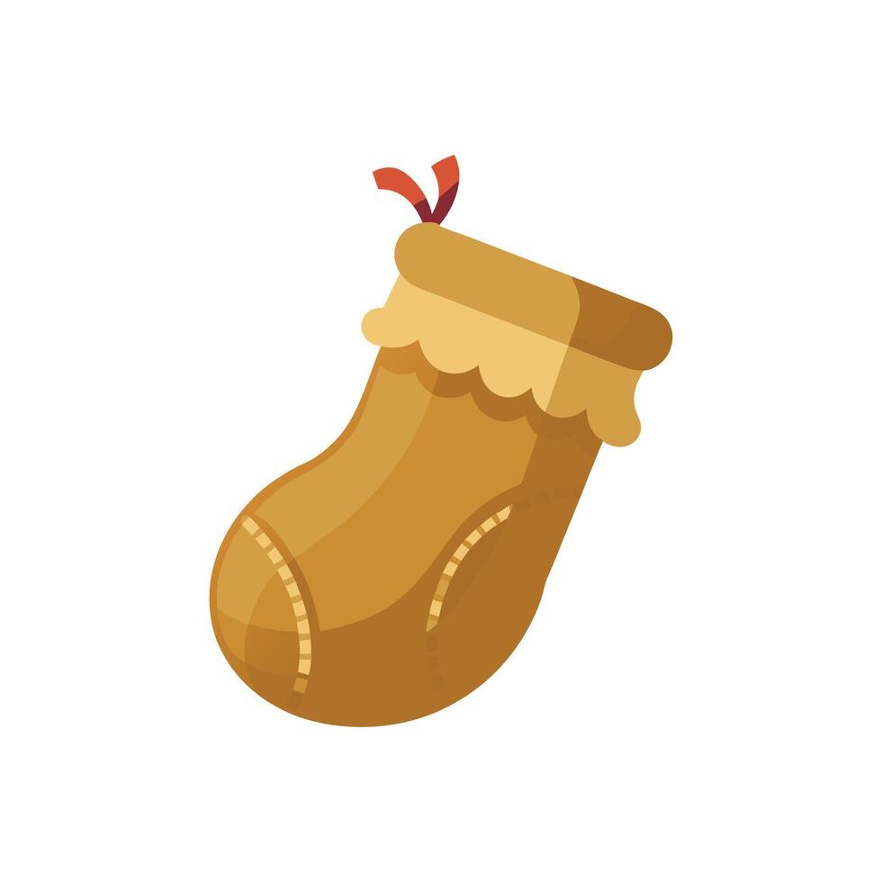 Christmas Rustic Burlap Stocking Holiday Decoration vector