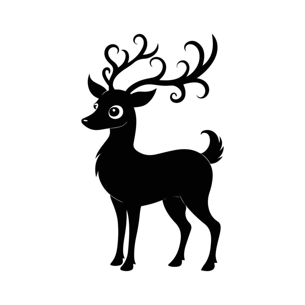 Reindeer Looking Back Over Shoulder with Poised Stance vector
