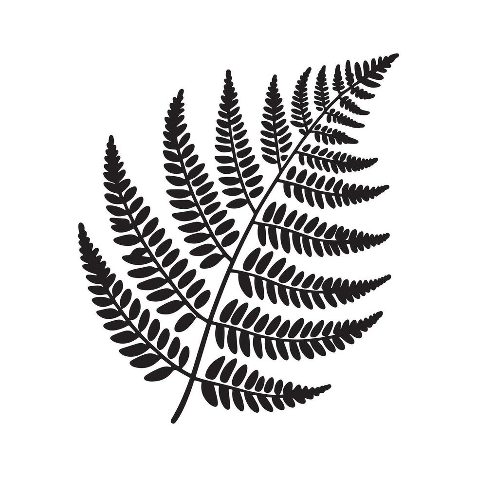 Fern Silhouette Minimalist Design on White Background vector