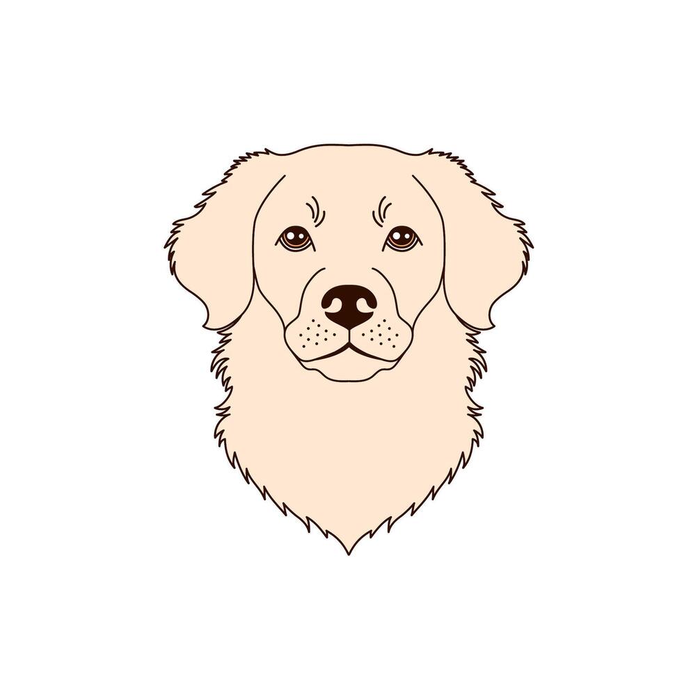 Retriever dog icon in linear flat style on white background. vector