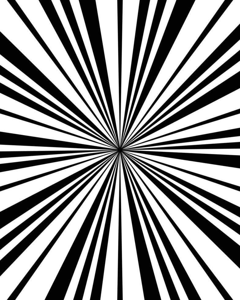 Black and white background abstract radial speed lines vector