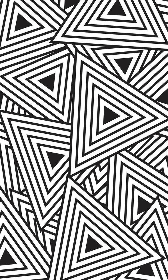 Black and white abstract geometric triangle pattern wallpaper for sublimation print fabric vector