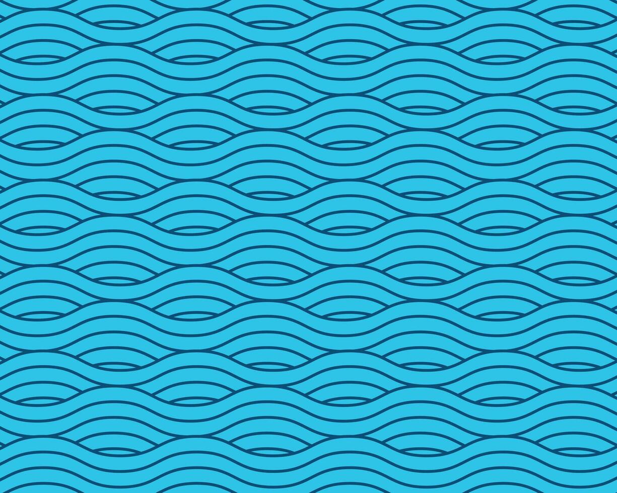 Abstract blue wavy lines pattern background vector