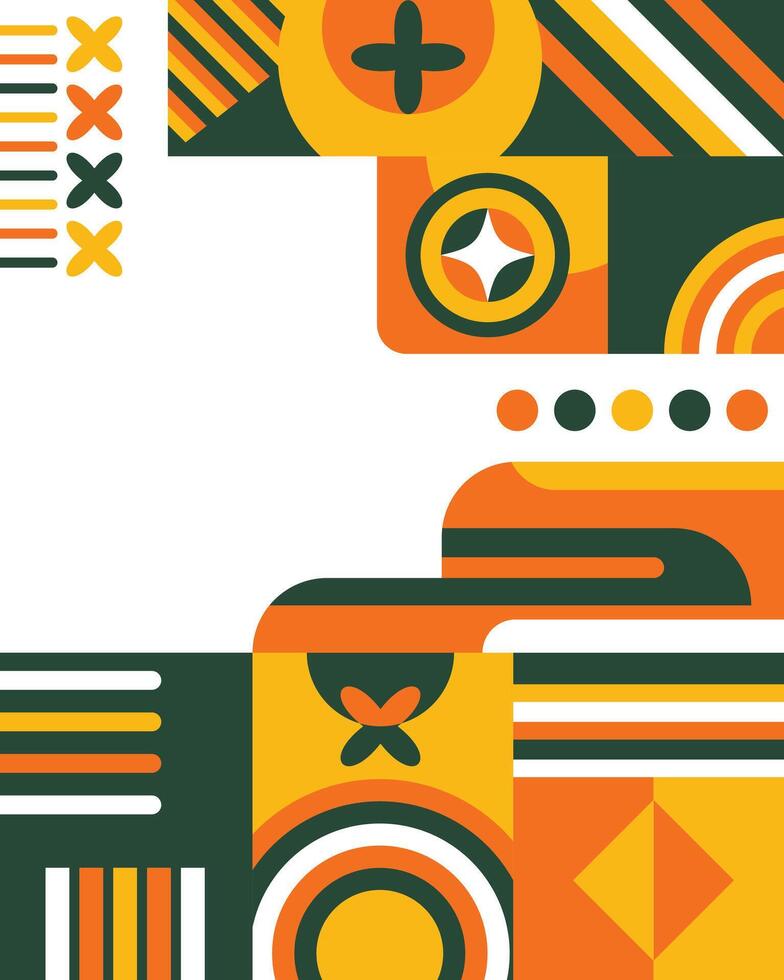 Bauhaus geometric abstract pattern decorative background vector