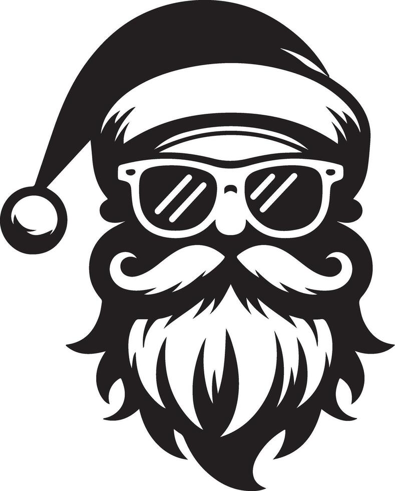 Christmas santa claus with sunglasses vector