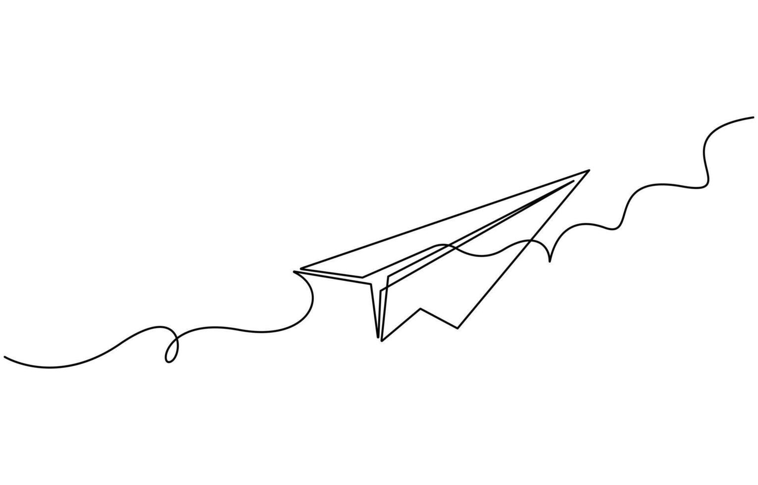paper plane one line art draw vector