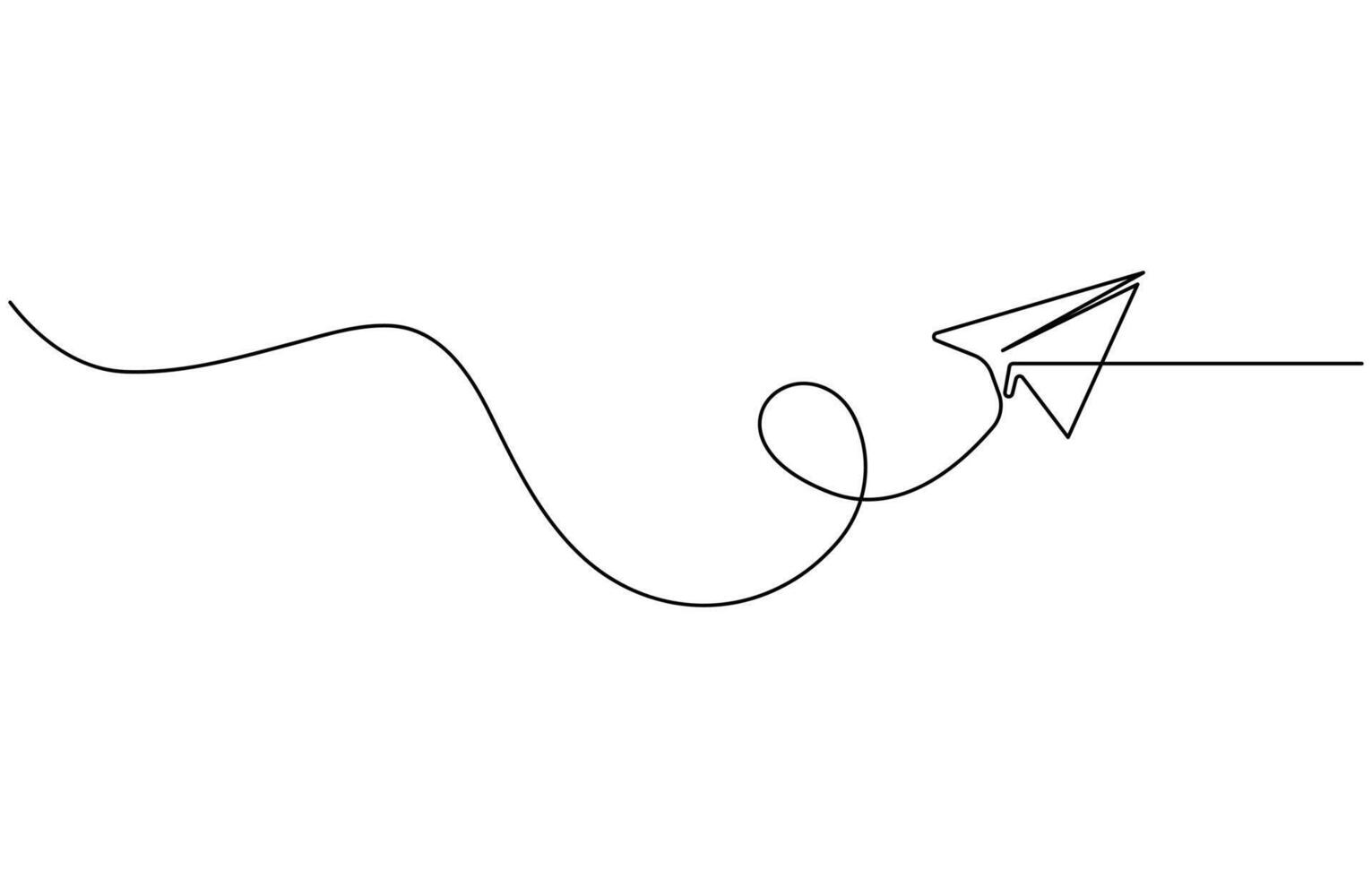 one line drawing of a paper plane vector