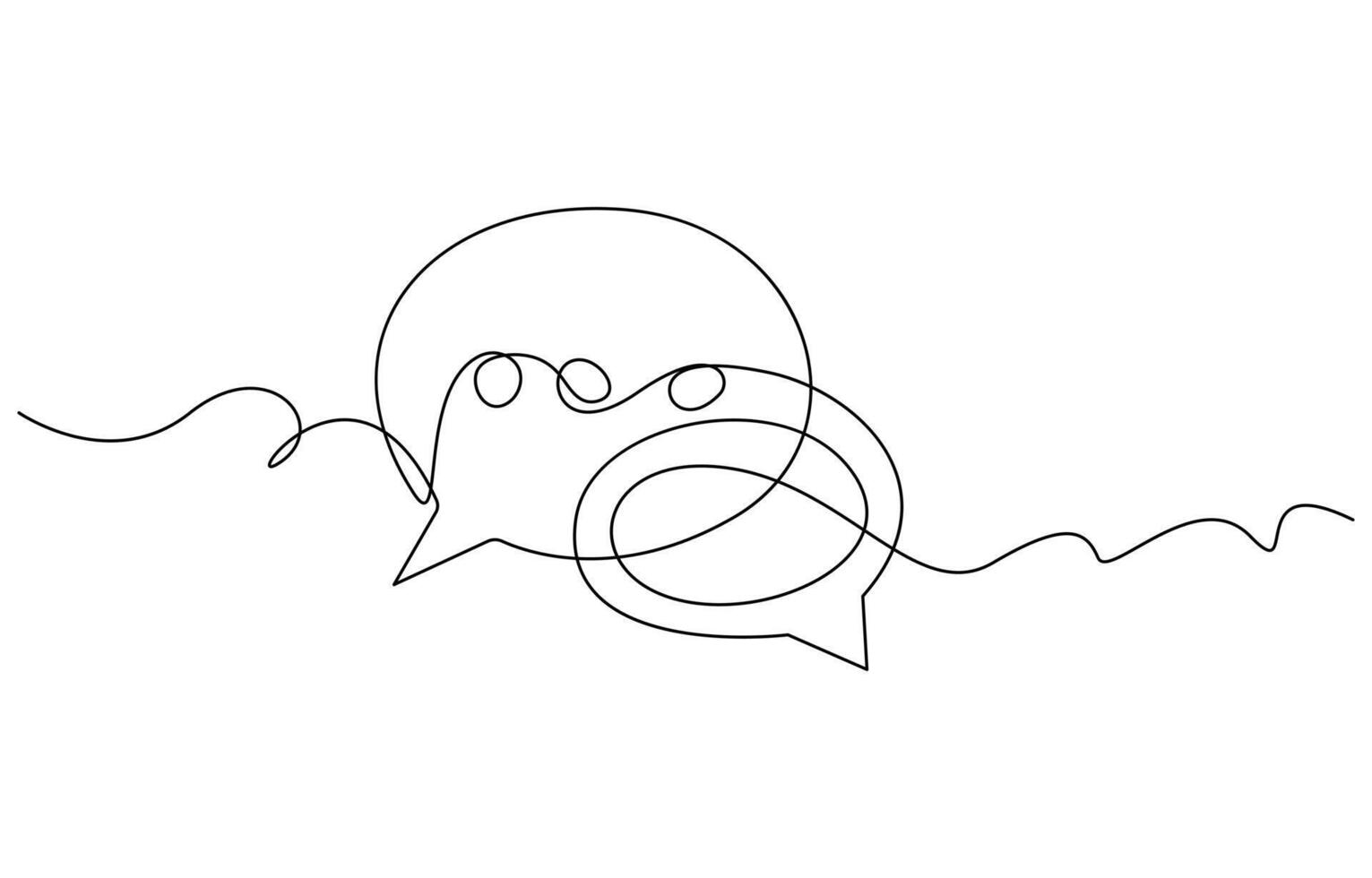 Speech bubble line art continuous one line drawing vector