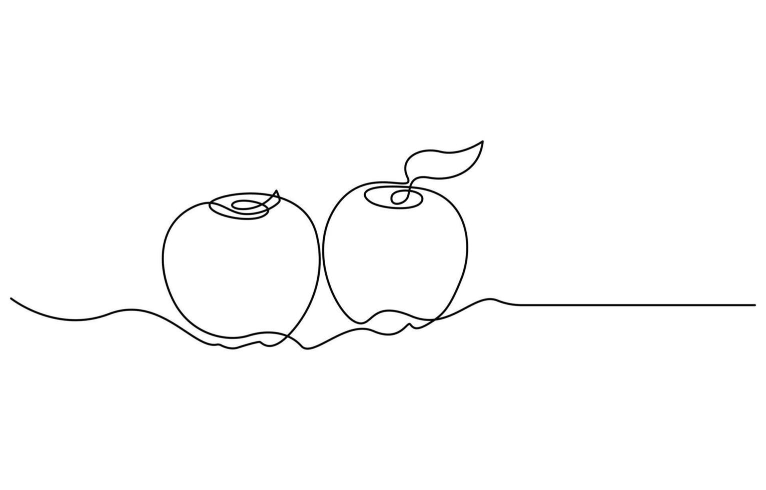 one single line art drawing of apples vector