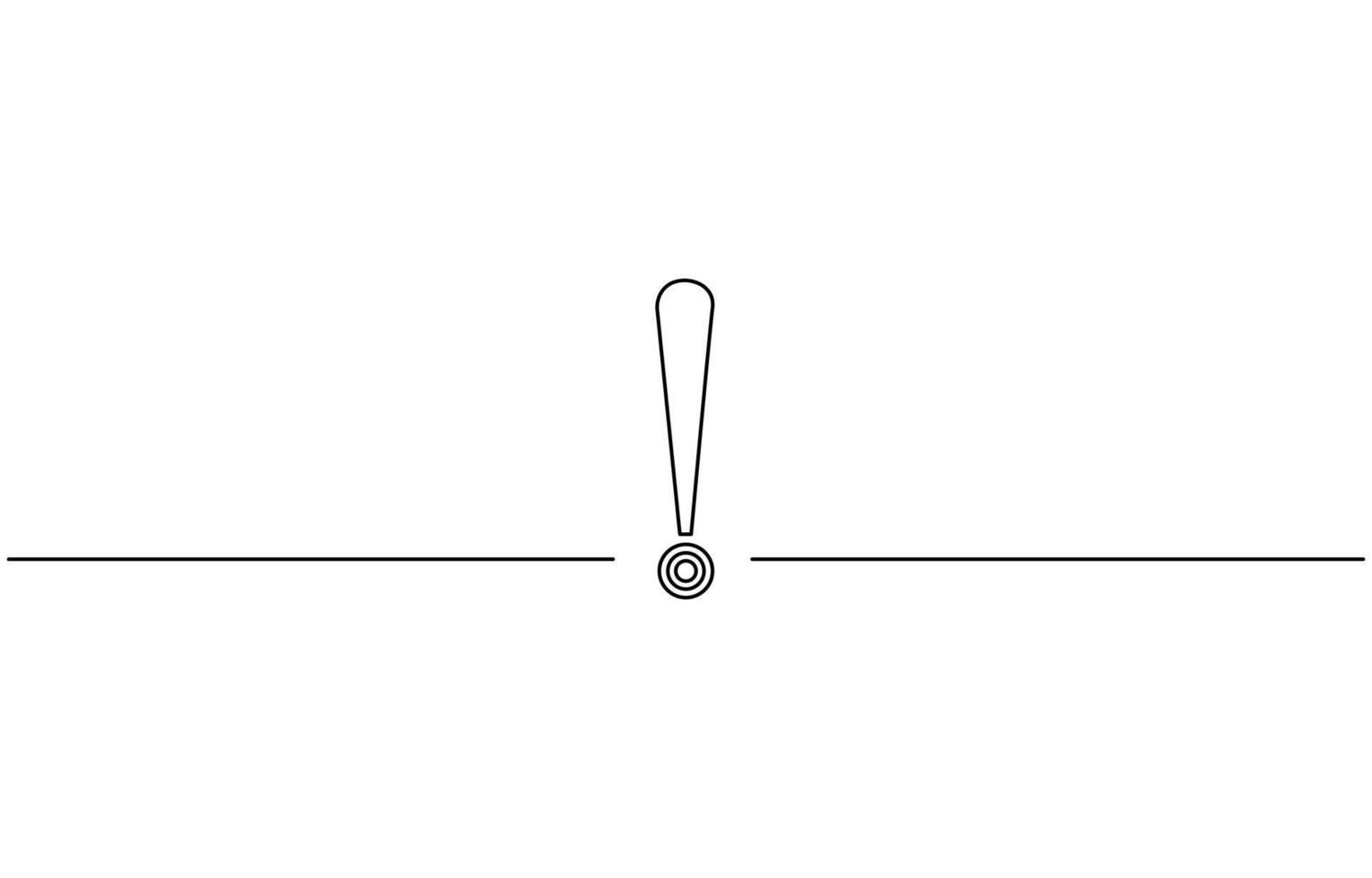 Continuous one line drawing of Exclamation mark illustration vector