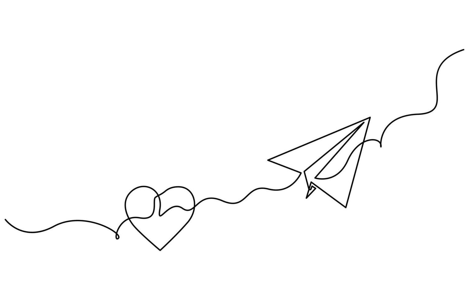 Single line drawing of a paper plane vector