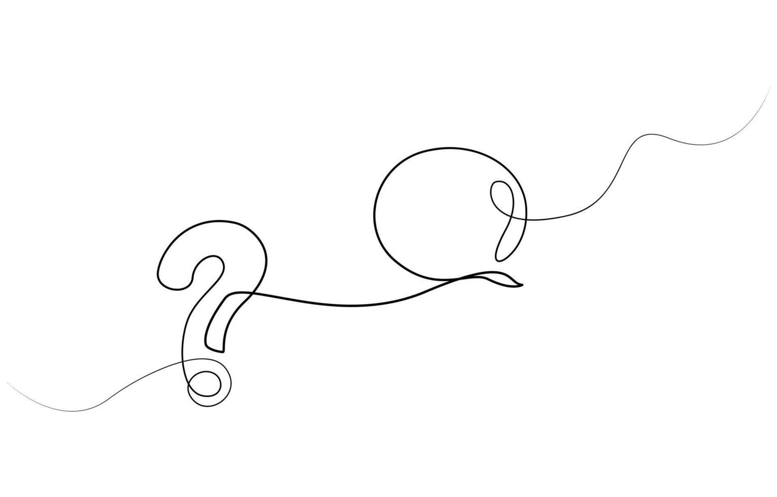 Question Mark continuous line one line drawing isolated illustration vector