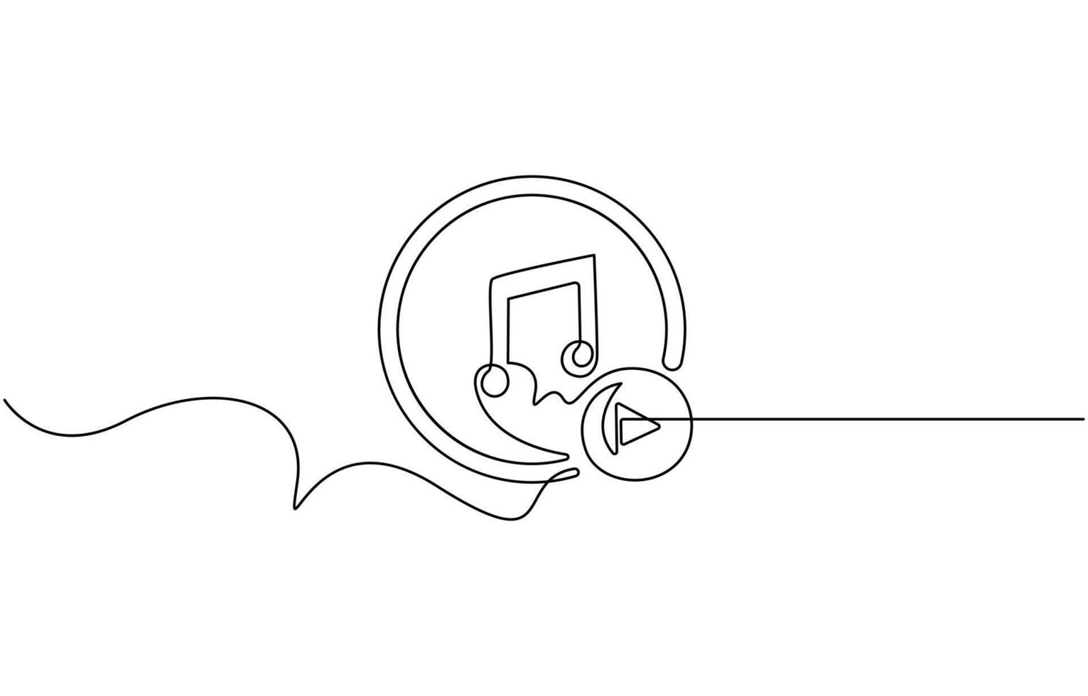 music line art Continuous draw vector