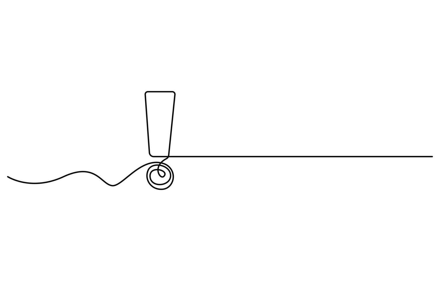 one line drawing of Exclamation mark illustration vector