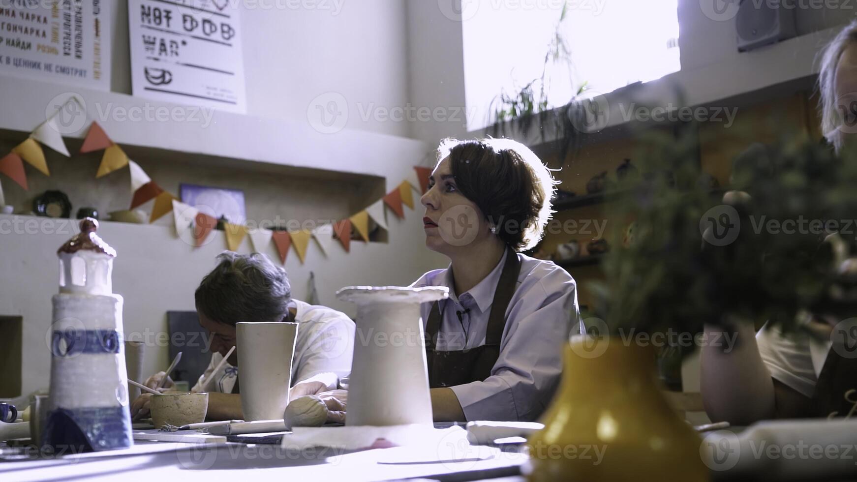 Artistic Craftsmanship Within a Warm and Inviting Workshop Environment for Creatives and Artisans. Stock Clip photo