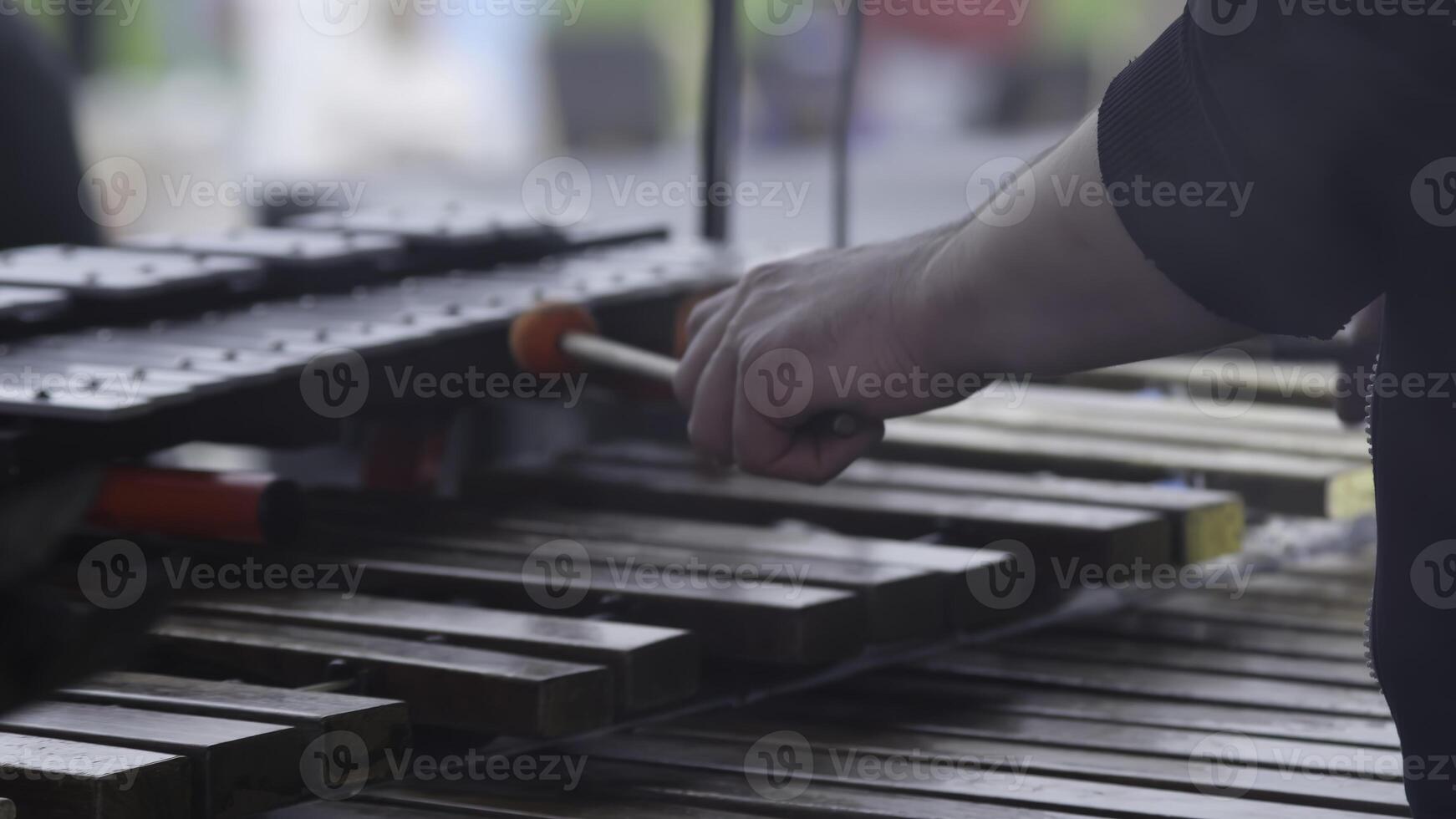 A Musician Performing a Vibrant and Energetic Xylophone Piece at an Outdoor Concert Event. Clip photo